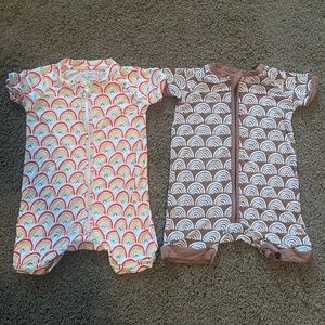 Rainbow Little Sleepies Shorty Rompers